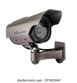 CCTV Camera Of Surveillance Isolate On White Background