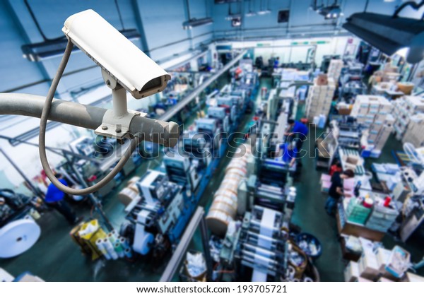 Cctv Camera Surveillance Operating Inside Industrial Stock Photo (Edit ...