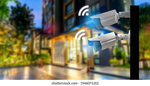 Cctv Camera System On Pillar Wifi Stock Photo 1946071201 | Shutterstock