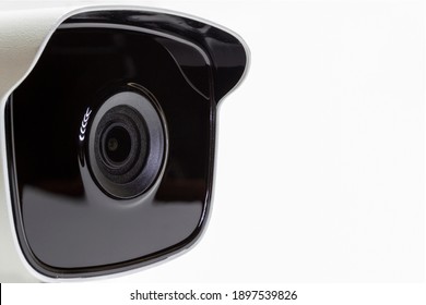 cctv camera video security on white background close up
