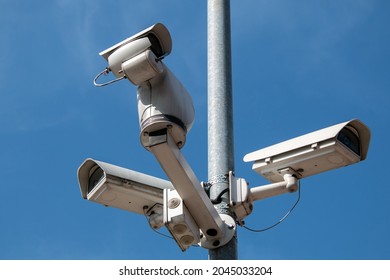 Cctv Cameras Designed Visual Control Automatic Stock Photo 2045033204 ...