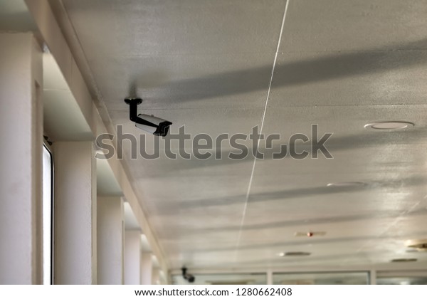 Cctv Cameras On Ceiling Transportation Cabin Stock Photo Edit Now