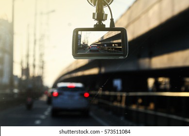 CCTV car camera for safety on the road accident - Shutterstock ID 573511084