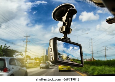 CCTV car camera for safety on the road accident - Shutterstock ID 669719842