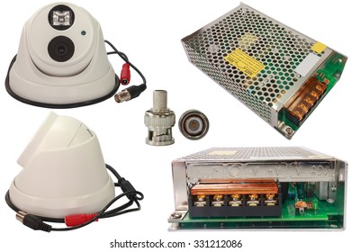 CCTV Closed-circuit Television And DVR Box Set Clipping Inside Isolate Background