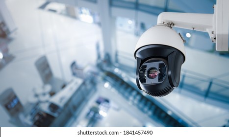 CCTV on Shopping mall or supermarket on blurry background. - Shutterstock ID 1841457490