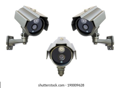 CCTV Security Camera On White Background