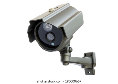 CCTV Security Camera On White Background