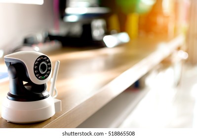 The CCTV Security Camera Operating In Home.