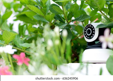 CCTV Security Camera Operating In Home