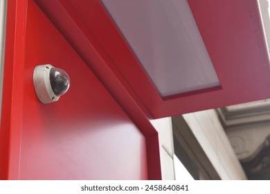 CCTV security camera operating on atm booth 