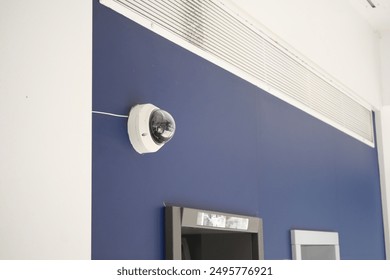 CCTV security camera operating on atm booth 