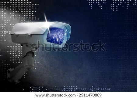 CCTV security technology background psd with lock icon digital remix
