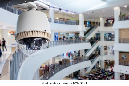 CCTV Or Surveillance Camera Operating Inside Department Store