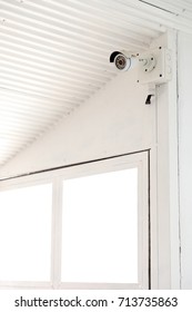 Cctv video camera. Security Camera On Wall.