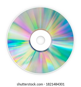 CD Compact Disk, DVD, Blu-ray, for Music, Movies and Data, close up, isolated on a white background, for nostalgic creative design