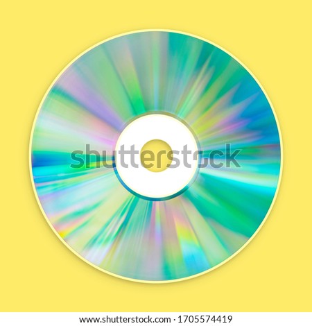 CD Compact Disk, DVD, Blu-ray, for Music, Movies and Data, close up, isolated and presented in punchy pastel colors, for nostalgic creative design