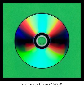 CD Disc green background