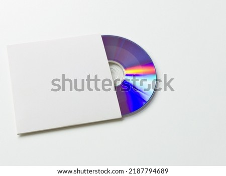 CD, DVD or BLU RAY paper case isolated on white background.