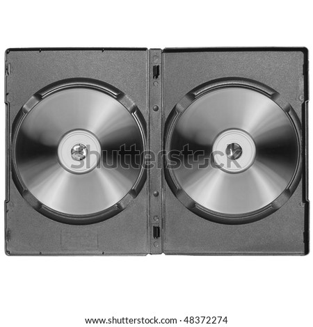 CD or DVD case, for music data video recording support - isolated over white background