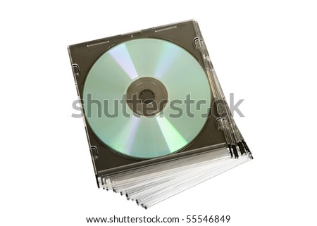 cd dvd piled up on white background