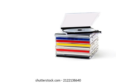 CD in open box isolate on white background
