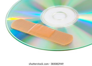 CD With Software Patch Isolated On White Background