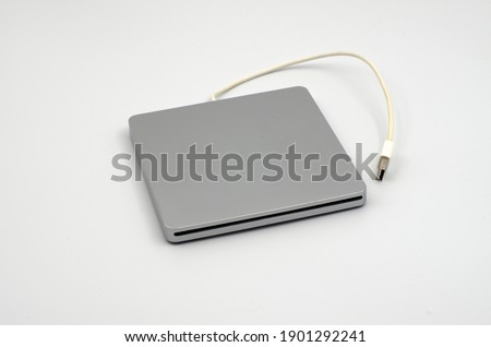 CD-DVD Usb burner, external cd player, isolated, white background