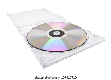 Cd-rom in box on white background