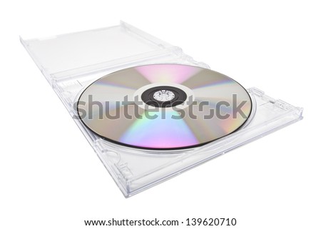Cd-rom in box on white background