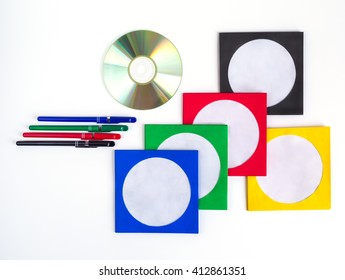 CDs / DVDs isolated on white background, technologies