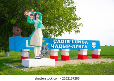 Ceadir-Lunga, Gagauz autonomy, Republic of Moldova. May 30, 2022. A sign at the entrance to the city of Ceadir-Lunga in the Gagauz autonomy in the south of the Republic of Moldova.