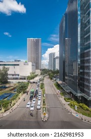 Cebu City, Philippines - May 2022: A Busy Scene At Cebu Business Park.