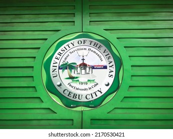 Cebu City, Philippines - May 31, 2022: University Of The Visayas (UV) Logo On Campus Building Exterior