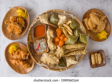 Cebuano Street Food Platter- A Flatlay Of Cebuano Street Food Platter Consist Of Defferent Kinds Of Street Food.