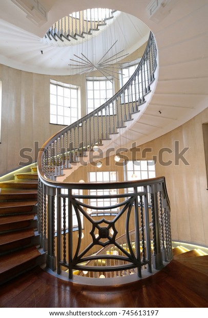 Cecil Brewer Spiral Staircase Heals Furniture Stock Photo Edit