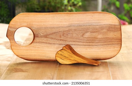 Cedar Board With Elm Wood And Flower Background