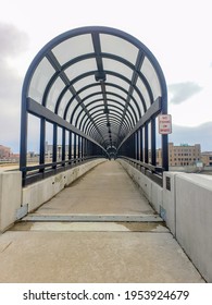 Cedar Bridge Over Cedar River In Iowa