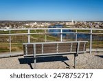 Cedar Rapids, Iowa, USA city view from overlook on Mount Trashmore