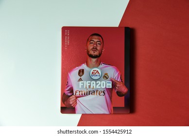 Cedar Rapids, Iowa USA - November 08, 2019: FIFA 20 Soccer Video Game. PS4. 