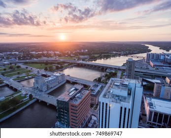 Cedar Rapids Skyline Sunset