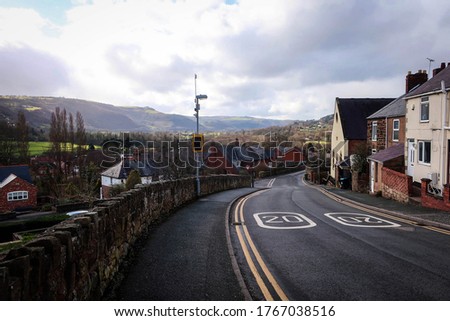 Cefn-Mawr village residential houses general view, Wales