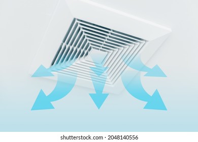 ceiling air duct air conditioner vent illustrate airway blowing direction output air flow 