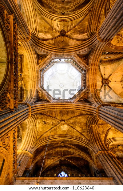 Ceiling Cathedral Santa Eulalia Barcelonas Barri Stock Photo Edit