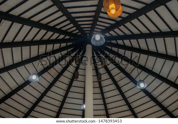 Ceiling Design That Resembles Umbrella Lights Royalty Free Stock