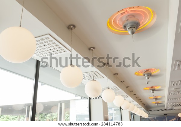 Ceiling Fans American Diner Restaurant Stock Photo Edit Now