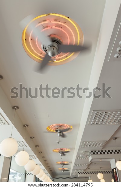 Ceiling Fans American Diner Restaurant Stock Image Download Now