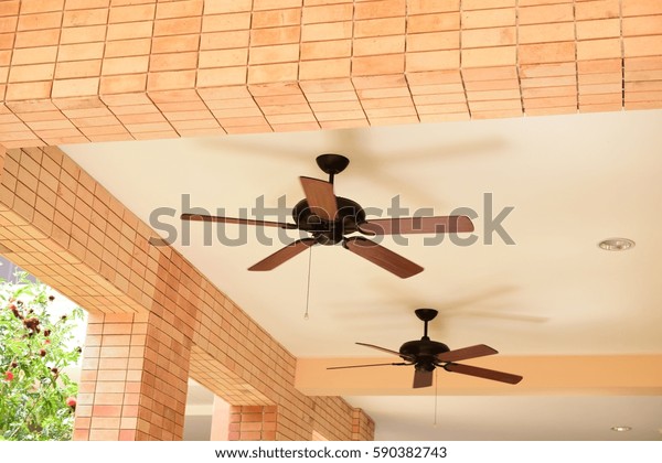 Ceiling Fans On Ceiling Stock Photo Edit Now 590382743