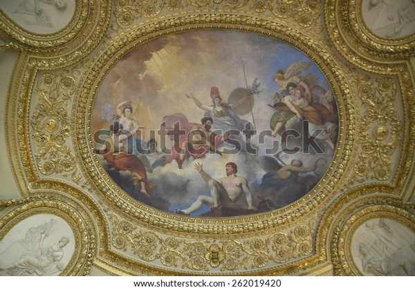 Ceiling Fresco Louvre Museum Paris France Royalty Free Stock Image