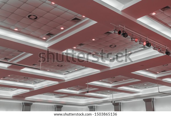 Ceiling Gypsum Meeting Room Dark Business Stock Photo Edit Now